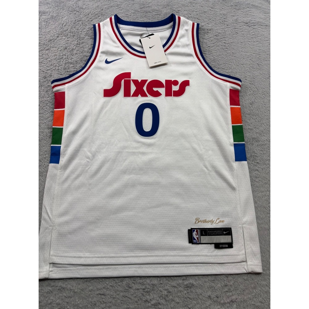 Nike Philadelphia 76ers Tyrese Maxey 0 City Edition Swingman Jersey Boys L 14/16